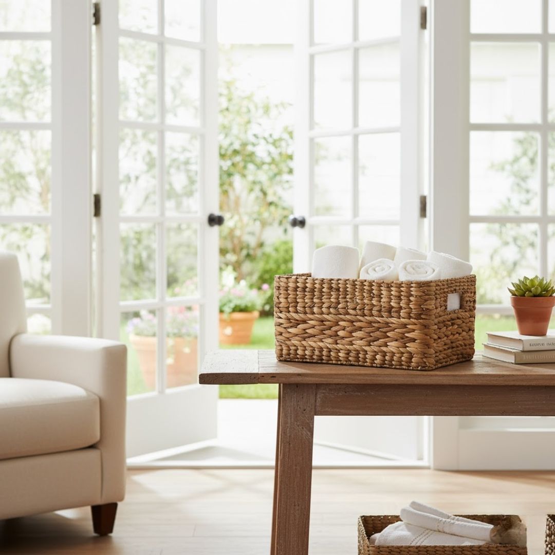 Eco-Friendly Tray with Grooved Handles for Storage